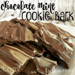 Chocolate Mint Cookie Bark Recipe; TrishSutton.com
