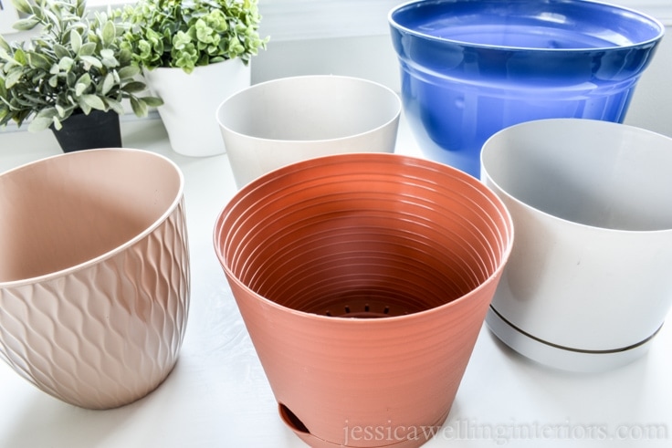 image of modern plant pots from the dollar store