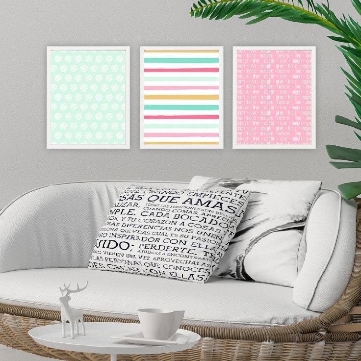 3 examples of Wall Art | Frame printables to use as instant wall decor.