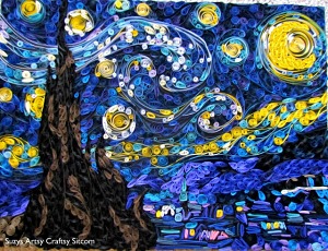 Starry Night made with paper! How to create this beautiful artwork.