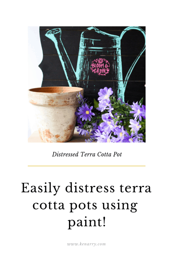 Easily distress terra cotta pots using paint. Our Crafty Mom