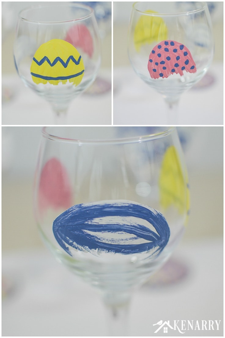 Looking for a fun Easter craft idea? Learn how to make hand painted wine glasses. This DIY stemware is a beautiful way to decorate your Easter dinner table.