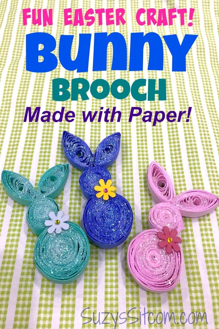 Fun Easter Craft Idea: Bunny Brooch made with Paper!