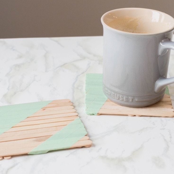 An easy popsicle stick craft tutorial to create your very own coasters!