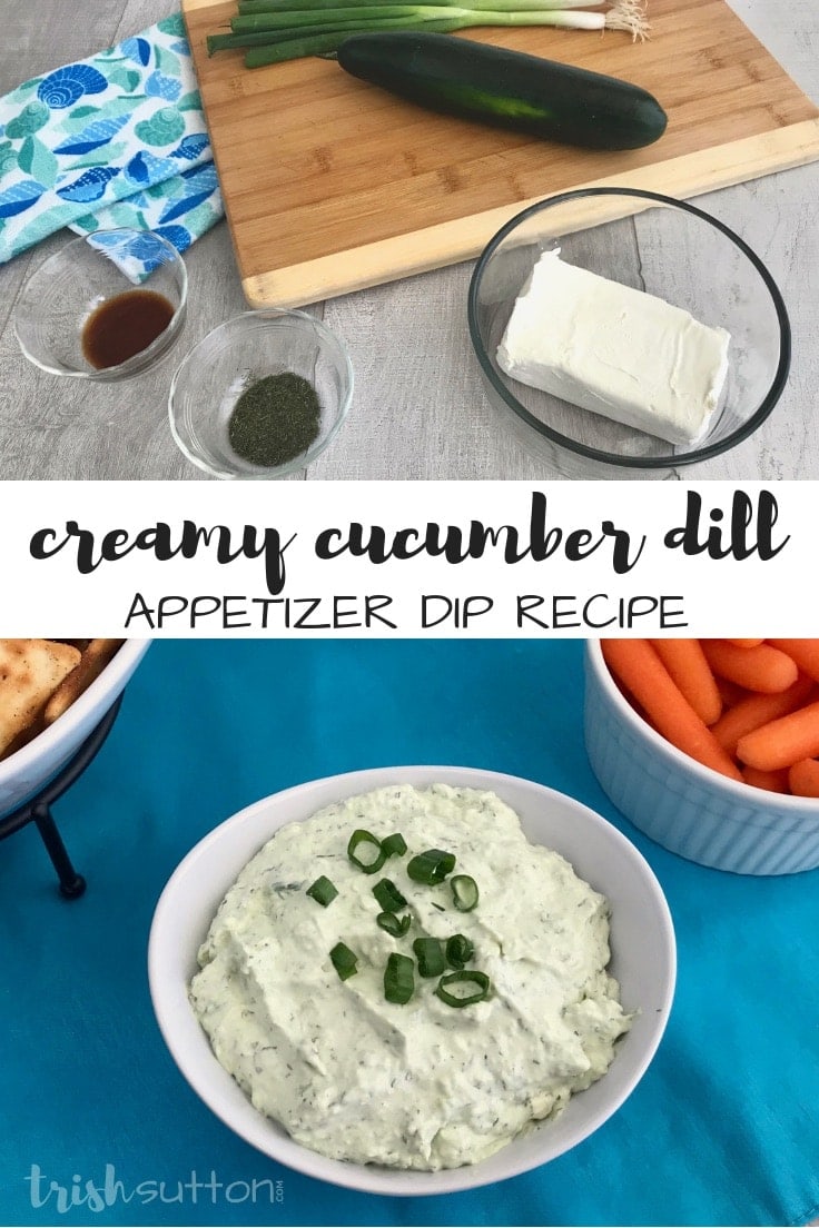 Creamy Cucumber Dill Appetizer recipe made with cream cheese; serve it as a dip or as a spread.