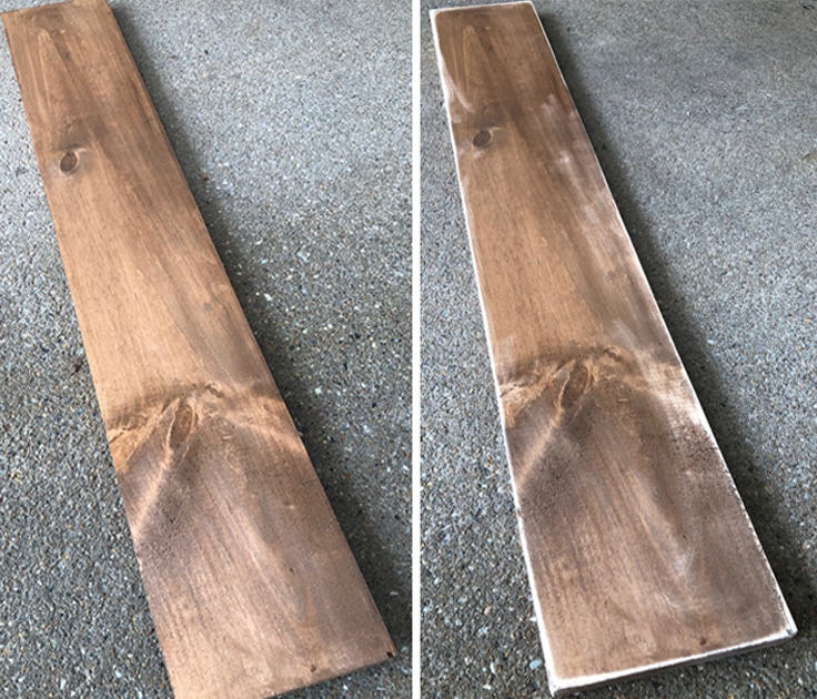 Stained boards for a hanging wall planter
