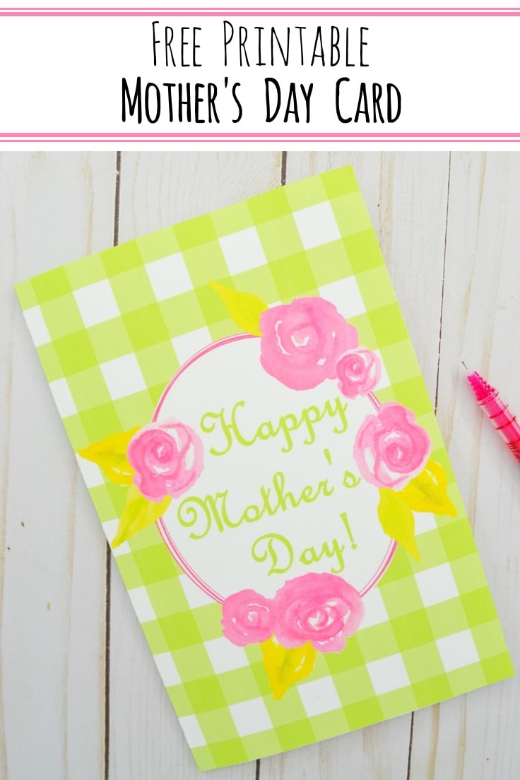 Free Printable Mother's Day card with pen