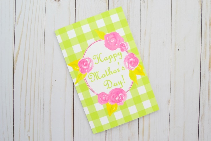 Printable Mother's Day Card that has been trimmed and folded in half