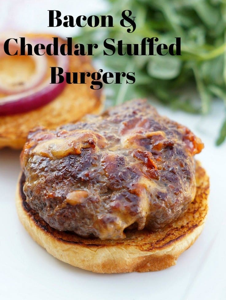 Bacon and Cheddar Stuffed Burgers