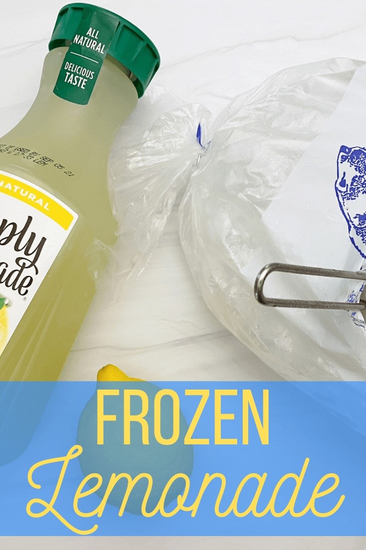 Frozen lemonade made from lemonade and ice.
